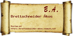 Brettschneider Ákos névjegykártya